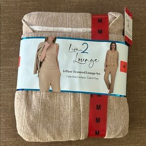 Live 2 Lounge 3-Piece Textured Lounge Set - Beige - Medium